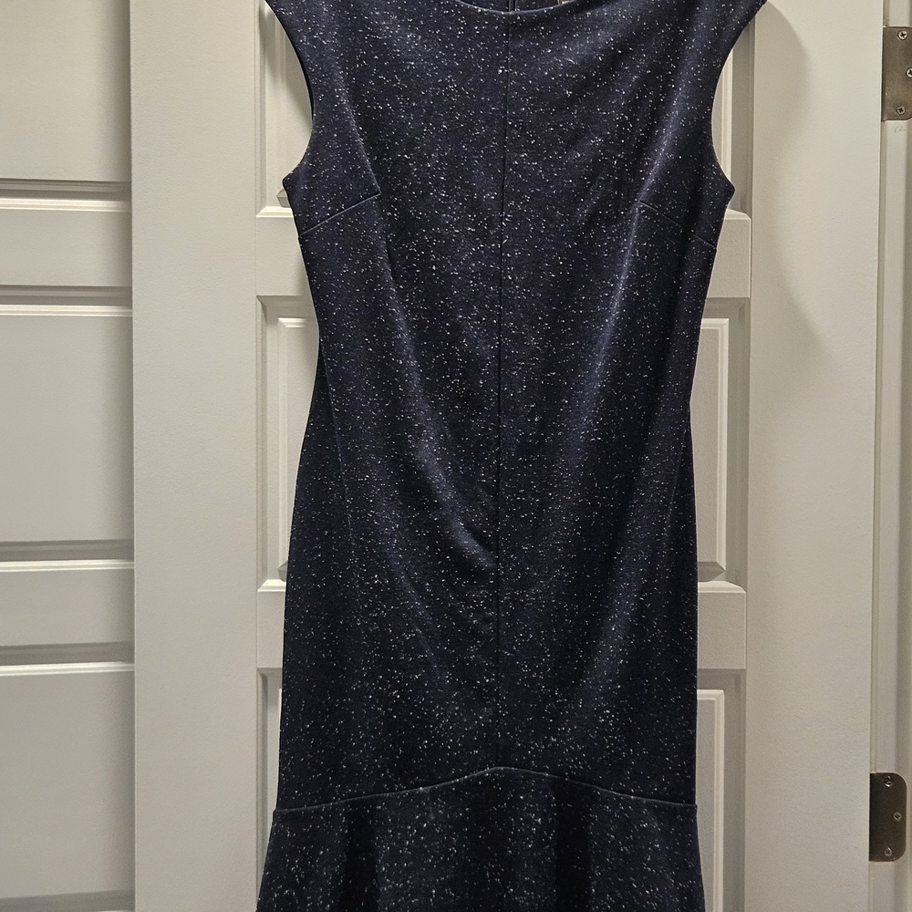 Ann Taylor Navy Speckled Midi Dress